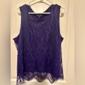 Coldwater Creek purple lace blouse